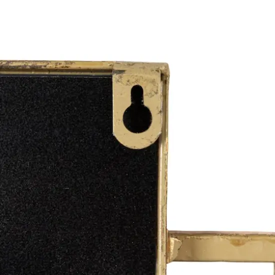 Hello Honey® 34.5" Gold Metal Wall Mirror with Reclaimed Wood Border {5}