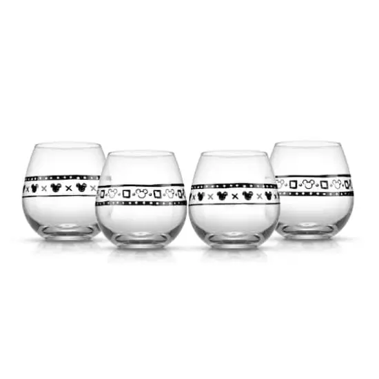 JoyJolt&reg; Disney&reg; 15oz. Geo Picnic Mickey Mouse Stemless Wine Glass Set, 4ct. {1}