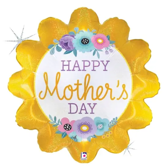 24" Holographic Mother's Day Flower Foil Balloon {1}