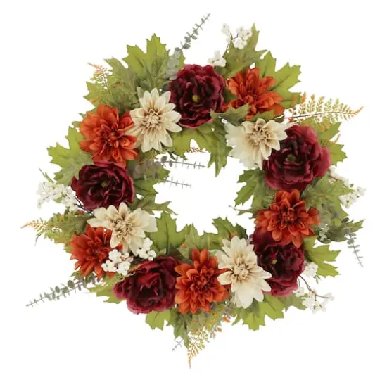 24" Dahlia & Peony Wreath by Ashland&reg; {1}