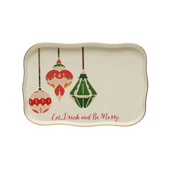 Hello Honey&reg; 13" Eat, Drink & Be Merry Stoneware Tray {1}