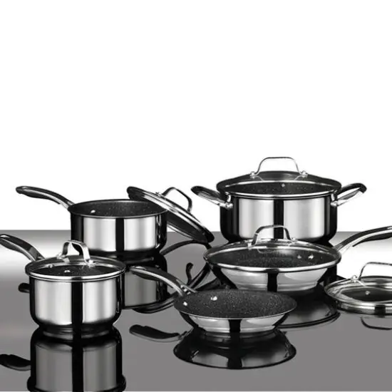 Stainless Steel Non-Stick 10-Piece Cookware Set With Stainless Steel Handles {4}