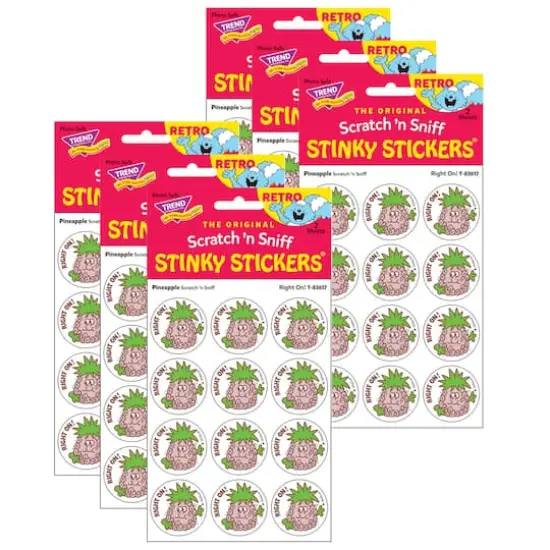 TREND Enterprises&reg; Right On! Pineapple Scented Stickers, 6 Packs of 24 {1}