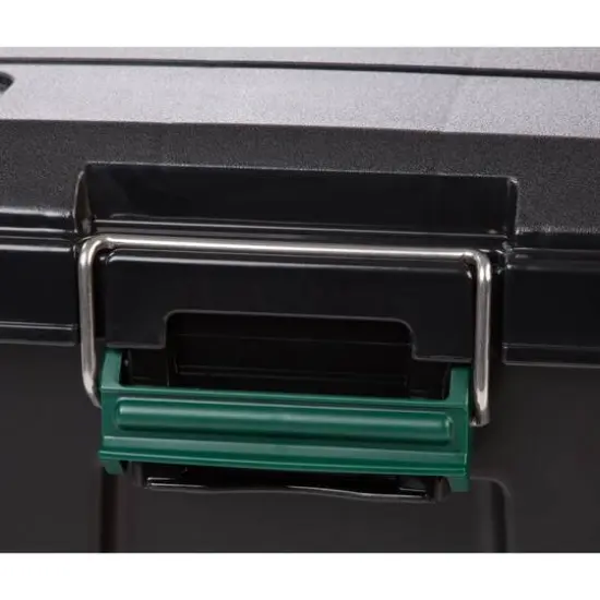 IRIS&reg; Remington&reg; 82qt. Black Store-It-All Utility Tote with Buckle Lid {8}