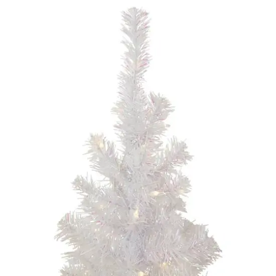 4ft. Pre-Lit White Rockport Pine Artificial Christmas Tree, Clear Lights {5}