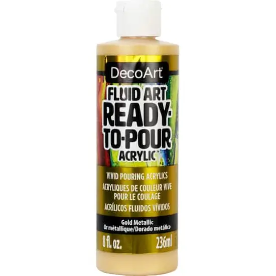 DecoArt&reg; Fluid Art Ready-To-Pour Acrylic&trade; Paint Gold {1}