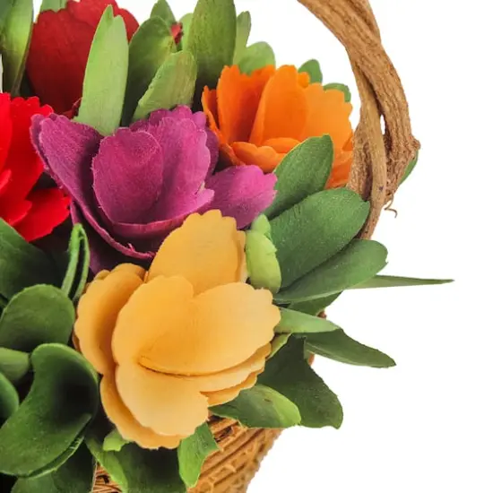 10" Multicolor Spring Floral Basket {4}