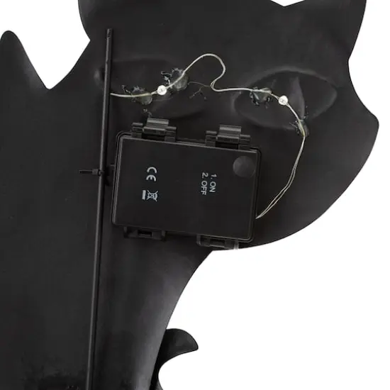 Glitzhome&reg; 32" Lighted Metal Halloween Black Cat Yard Stake {8}