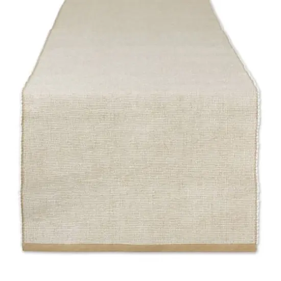 DII&reg; 72" Chambray Ribbed Cotton Table Runner Stone {1}