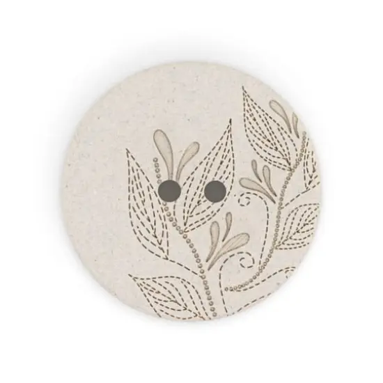 Dritz&reg; 28mm Light Gray Recycled Hemp Round Floral Button, 3ct. {4}