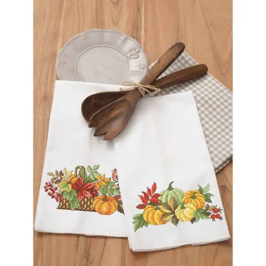 Leisure Arts&reg; Fruits Tea Towel Stamped Cross Stitch Kit {3}