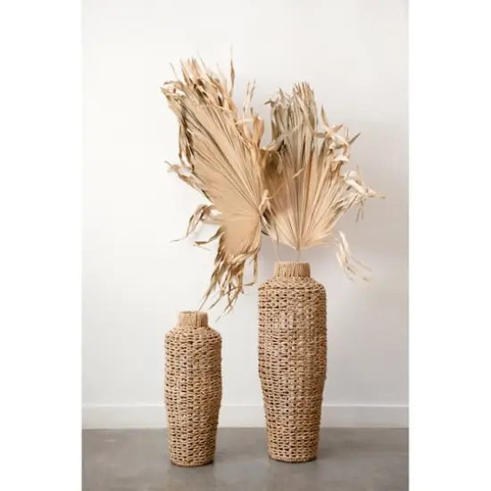 Hello Honey&reg; 30" Handwoven Water Hyacinth & Rattan Floor Vase {5}