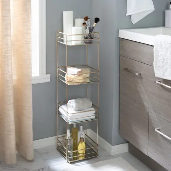 Elle D&eacute;cor Satin Gold 4 Tiered Spa Tower {4}