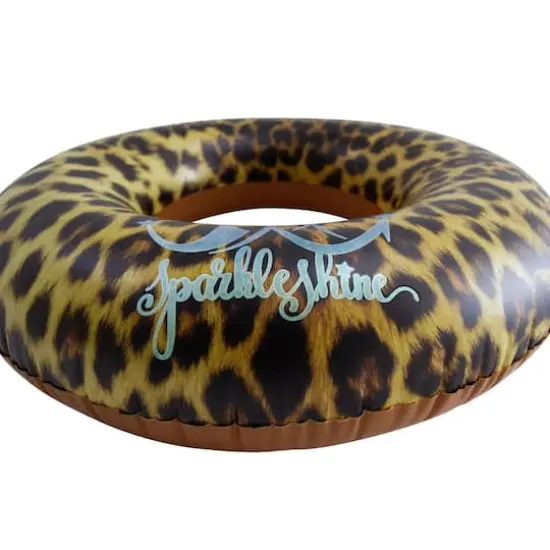 35" Inflatable Leopard Print Swimming Pool Inner Tube {3}