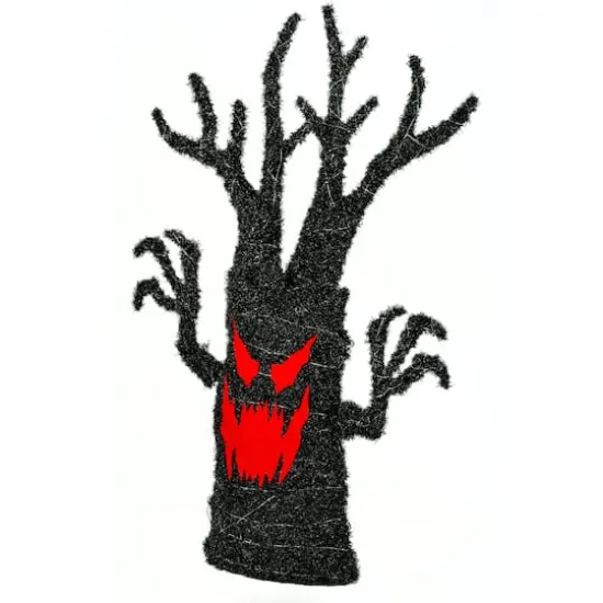 48'' Pre-Lit Frightening Face Halloween Tree {5}