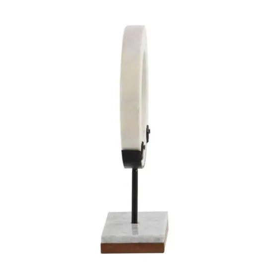 CosmoLiving by Cosmopolitan 14" White Geometric Marble Sculpture {4}