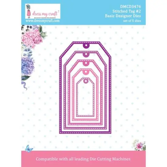 Dress My Craft Stitched Tag #2 Basic Designer Dies {1}