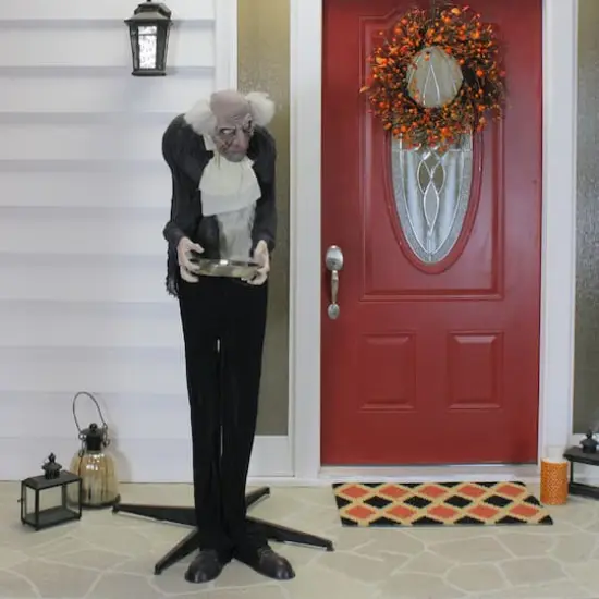 5.5ft. LED Lighted Animated Butler with Sound Halloween Decoration {3}