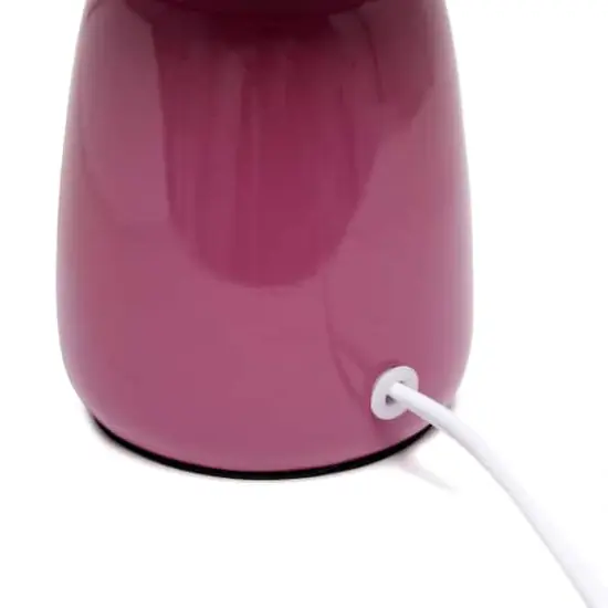 Simple Designs 10" Thimble Base Ceramic Table Lamp Mauve {8}