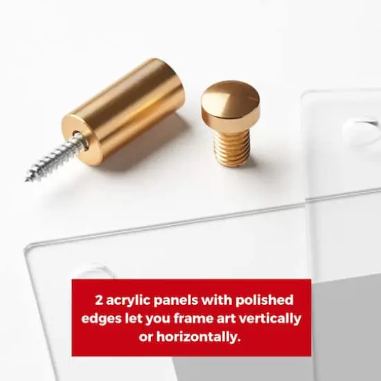 Cool Modern Frames 5 Pack Double Panel Acrylic Float Frames Gold {5}