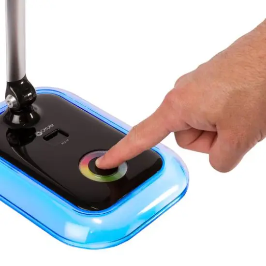 OttLite Wellness Series 17" Glow LED Black Desk Lamp with Color Changing Base {5}