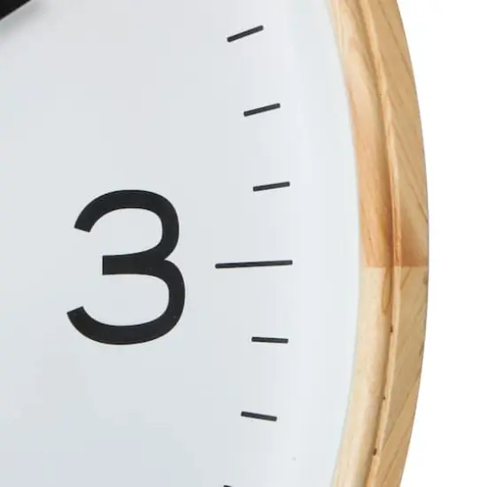 23" Light Brown Framed Wall Clock {9}