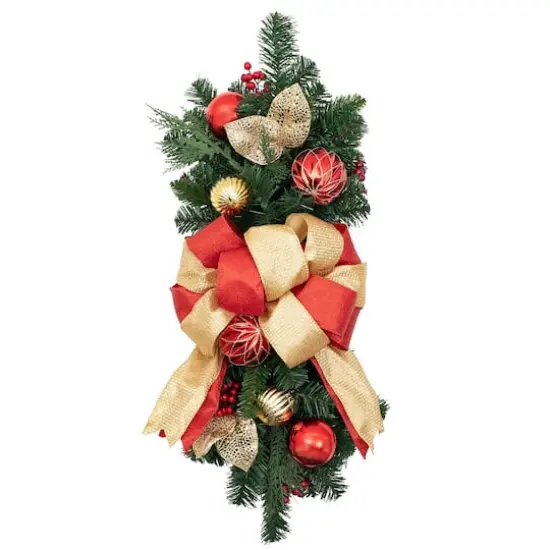 Haute Decor 26" Pre-Lit Madison Christmas Staircase Swag {1}