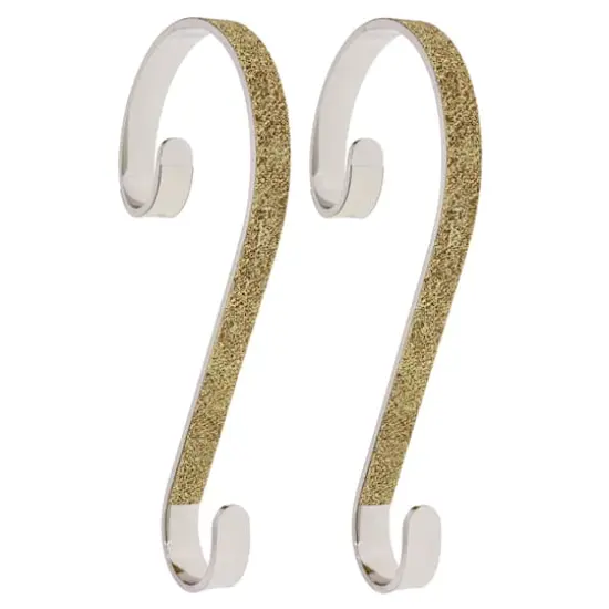Haute Decor Stocking Scroll&reg; Gold Glitter Stocking Holders, 2ct. {1}
