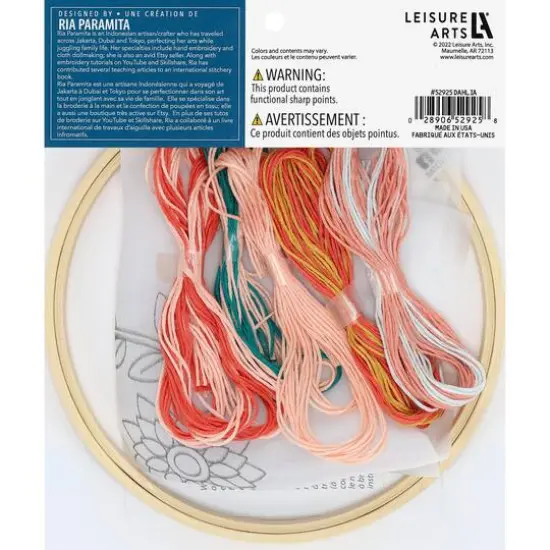 Leisure Arts&reg; 6" Dahlia Embroidery Kit {3}