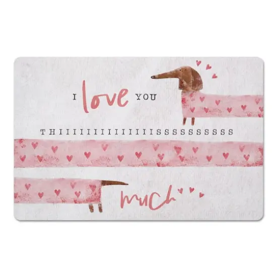 Love You This Much Dog Heart 27" x 18" Floor Mat {1}