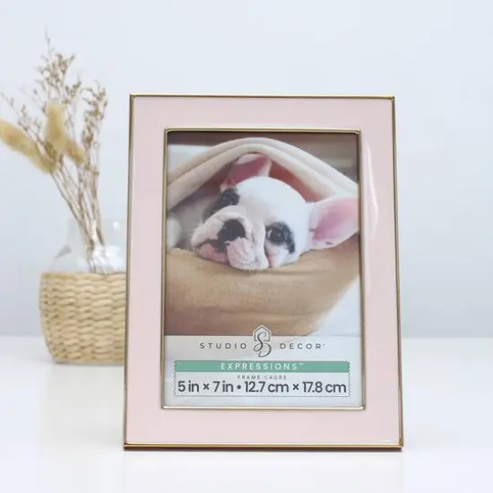 Expressions&trade; 5" x 7" Gold Trim Tabletop Frame by Studio D&eacute;cor&reg; Pink {6}