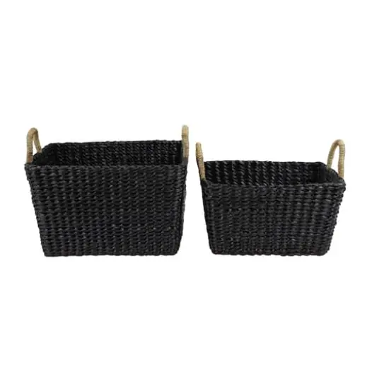 Black Banana Leaf Eclectic Storage Basket Set {2}