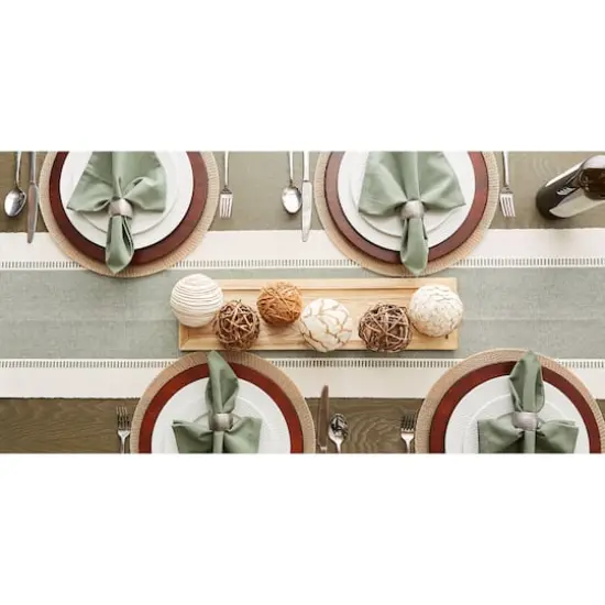 DII&reg; 108" Dobby Stripe Table Runner Artichoke {5}