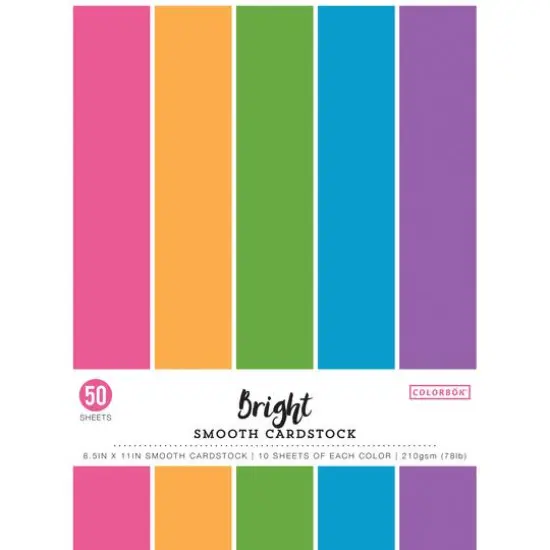 Colorbok&reg; Brights 8.5" x 11" Cardstock Paper, 50 Sheets {1}