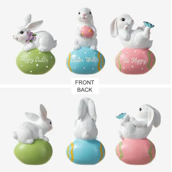 Glitzhome&reg; 4.5" Easter Bunny Table D&eacute;cor Set {7}