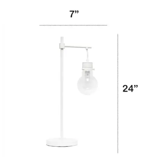 Lalia Home 24" White Matte 1 Light Beacon TableLamp with Clear Glass Shade {4}