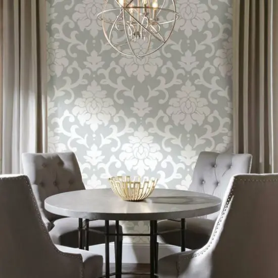 RoomMates Gray Damask Peel & Stick Wallpaper {6}
