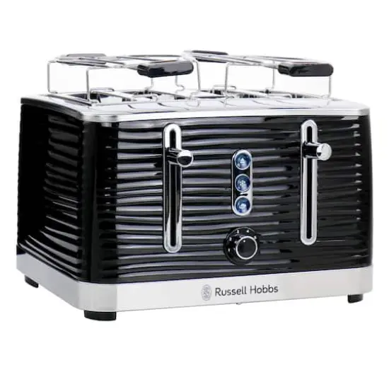 Russell Hobbs Black Retro Style 4 Slice Toaster {1}