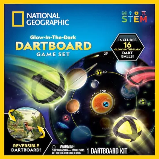 National Geographic Glow-in-the-Dark Dartboard Game Set {1}