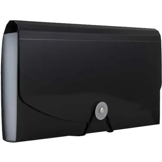 JAM Paper 13 Pocket Plastic Accordion FolderBlack {4}