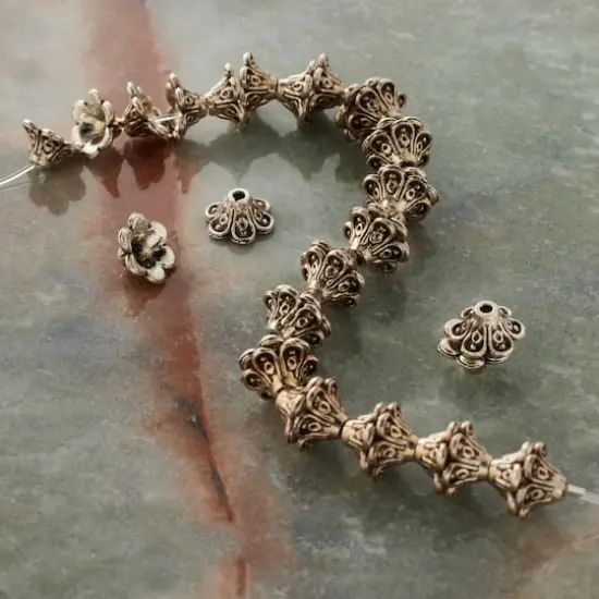 Silver Metal Cap-Shaped Beads, 8mm by Bead Landing&trade; {3}