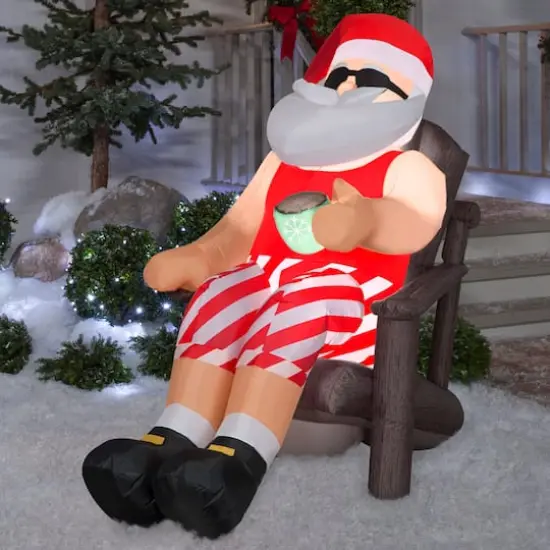 4.5ft. Airblown® Inflatable Christmas Santa in Outdoor Chair {5}