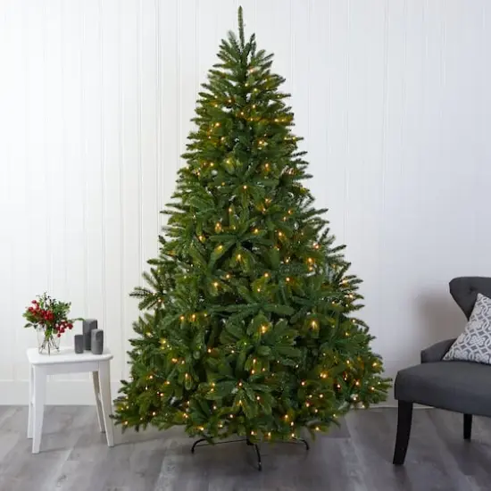 7ft. Pre-Lit Sierra Spruce Artificial Christmas Tree, Clear LED Lights {8}