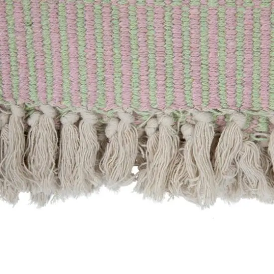 Hello Honey&reg; 60" Striped Woven Reclaimed Cotton Blend Throw with Fringe {6}