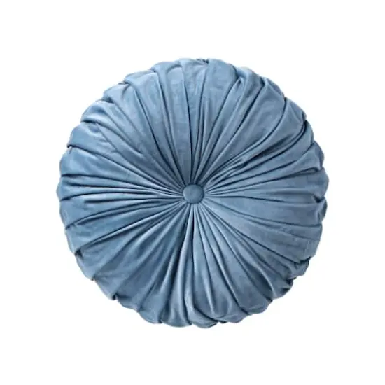 16" Round Button Pillow by Ashland&reg; Blue {1}