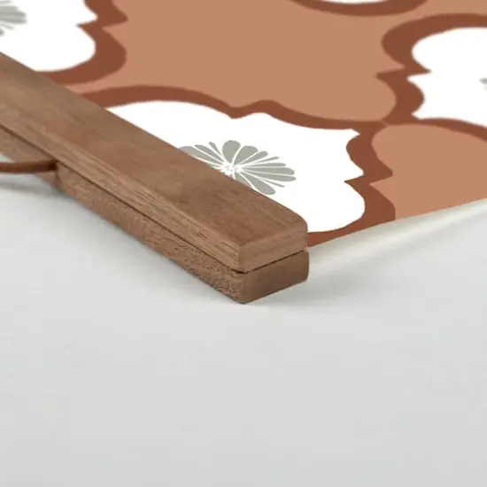 Floral Tile 12" x 18" Teak Hanging Canvas {3}