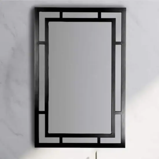 Hello Honey® 40" Geometric Art Deco Glass Wall Mirror Black {3}