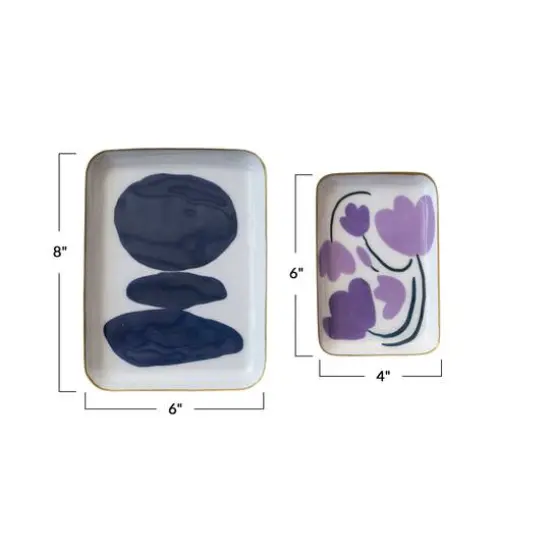 Hello Honey&reg; Floral & Abstract Print Enameled Metal Tray, 2ct. {5}