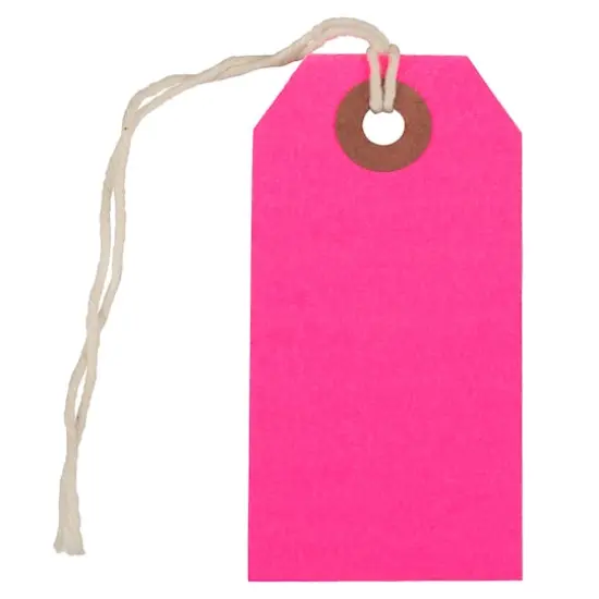 JAM Paper Gift Tags, 100ct. Neon Pink {1}