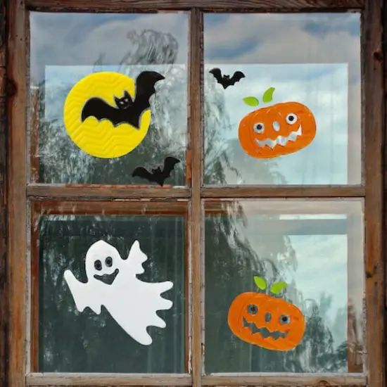 Ghost & Pumpkin Halloween Gel Window Clings {3}